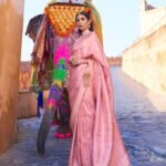 Pink Kanjivaram Handloom Weaving Silk Saree With Blouse Piece