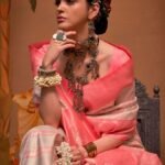 Pink Party Wear Handloom Weaving Silk Saree With Blouse Piece