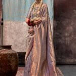 Grey Handloom Weaving Kanjivaram Silk Saree With Blouse Piece