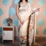 Off White Soft Silk With Gold Jari All Over Jal & Butti With Rich Pallu Saree With Blouse Piece