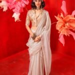 Off White Zari Tissue Handloom Weaving Silk Saree With Blouse Piece