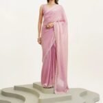 Pastel Pink Embellished Beads And Stone Silk Fancy Saree