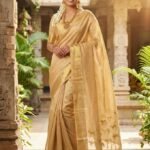 Beige Soft Silk Saree With Blouse Piece