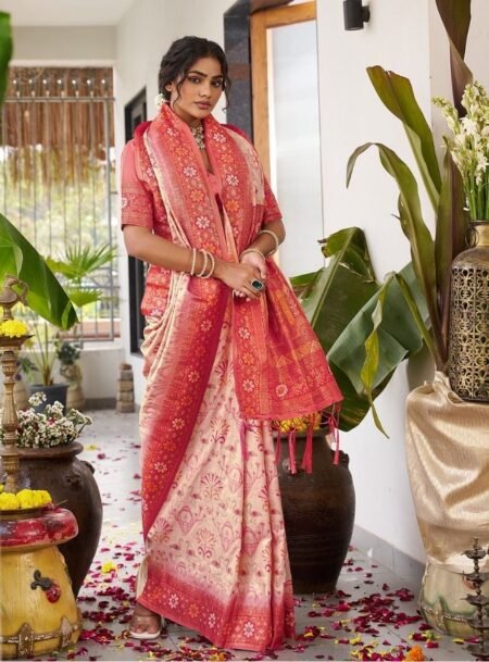 Cream Soft Silk Saree With Blouse Piece