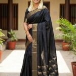 Black Soft Silk Saree With Blouse Piece
