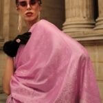 Pink Pure Satine Handloom Weaving Silk Saree With Blouse Piece