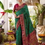 Green Soft Silk Saree With Blouse Piece
