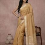 Golden Cotton Saree With Blouse Piece